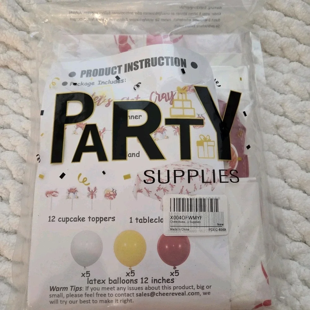 30 pcs Crawfish Boil Party Decorations Kit Lets Get Cray Banner Balloons Summer
